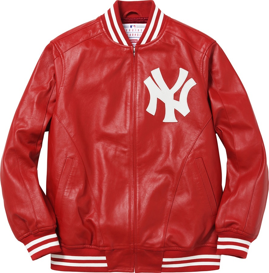 New York Yankees™/Supreme/'47 Brand® Leather Varsity Jacket view 2